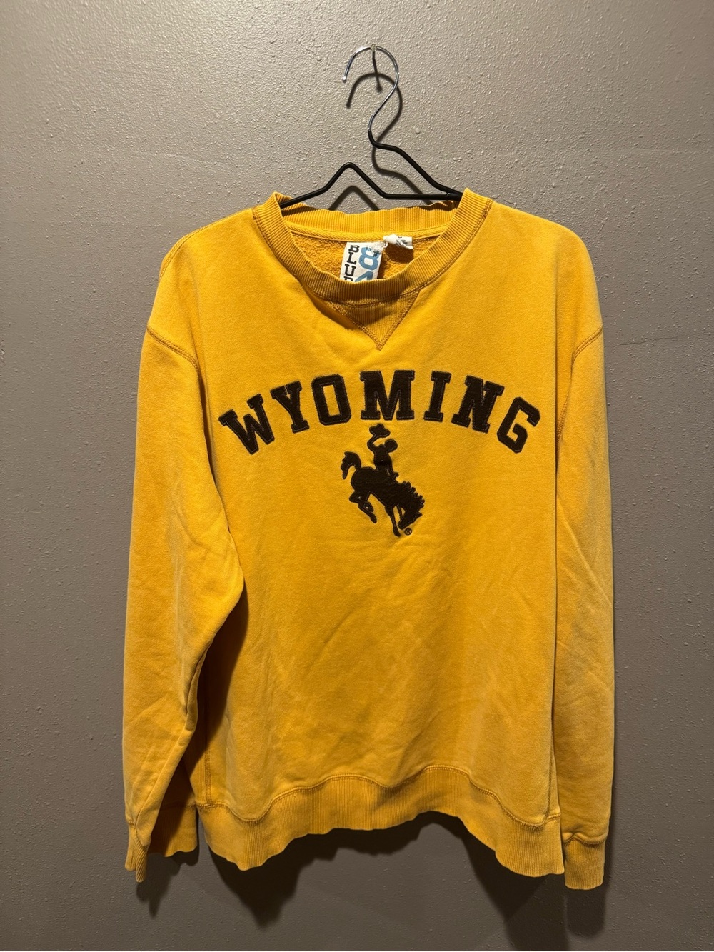 Vintage 90s Wyoming Cowboys Yellow Sweatshirt